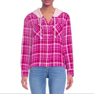 Time And Tru Women's Crop Hooded Flannel.